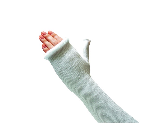 A Short-arm thumb spica cast. B Forearm gauntlet cast.